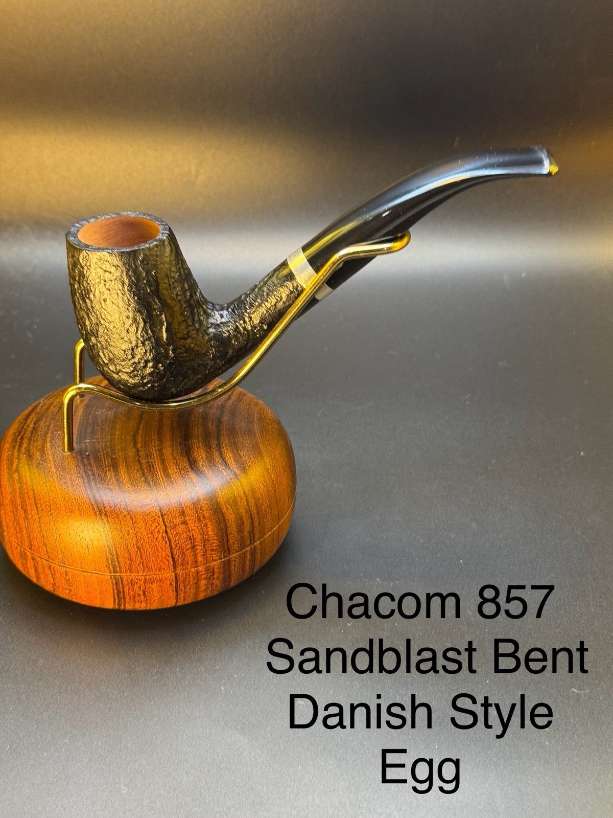NOS Unsmoked Chacom 857 Sandblast Bent Danish Style Egg