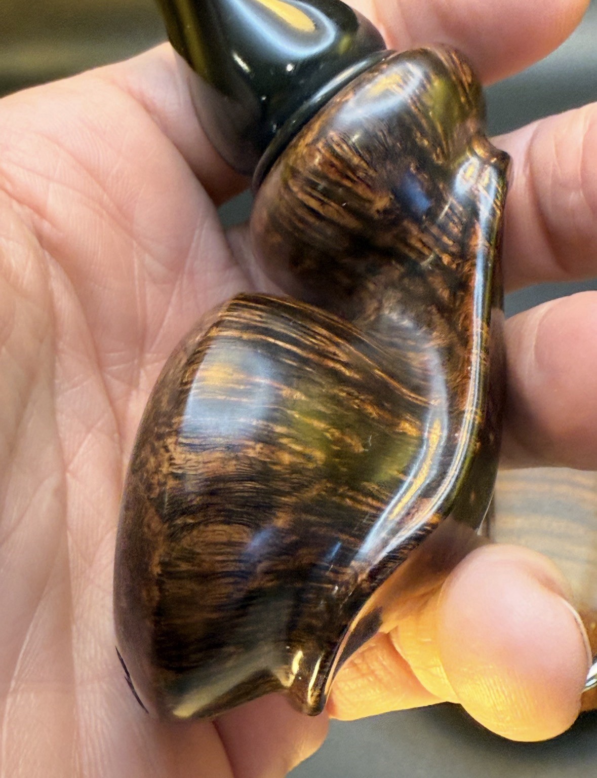 Rare Russian Unsmoked Red Frontier Mikhail Garmash Reverse Calabash Tobacco Pipe - Image 9