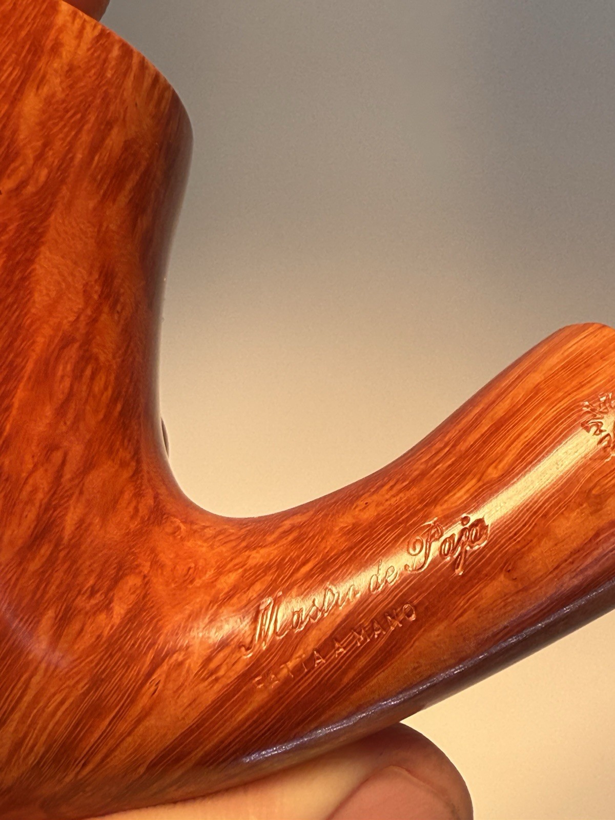 Vintage NOS Mastro De Paja Bent Freehand W/ Birdseye UNSMOKED Tobacco Pipe - Image 7