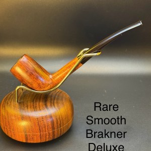 Rare Smooth Brakner Deluxe Hand Cut Canted Chimney Tobacco Pipe