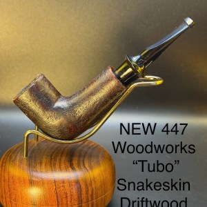 Artisan Paul Coley 447 Woodworks NEW “Tubo” Snakeskin Driftwood Finish Pipe
