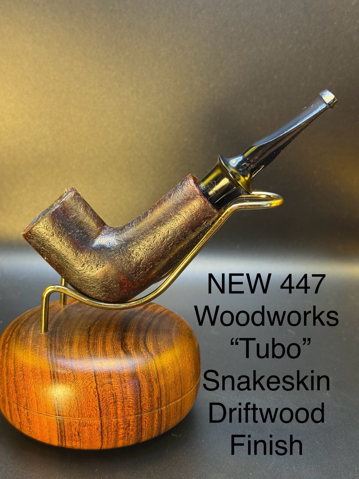 Artisan Paul Coley 447 Woodworks NEW “Tubo” Snakeskin Driftwood Finish Pipe