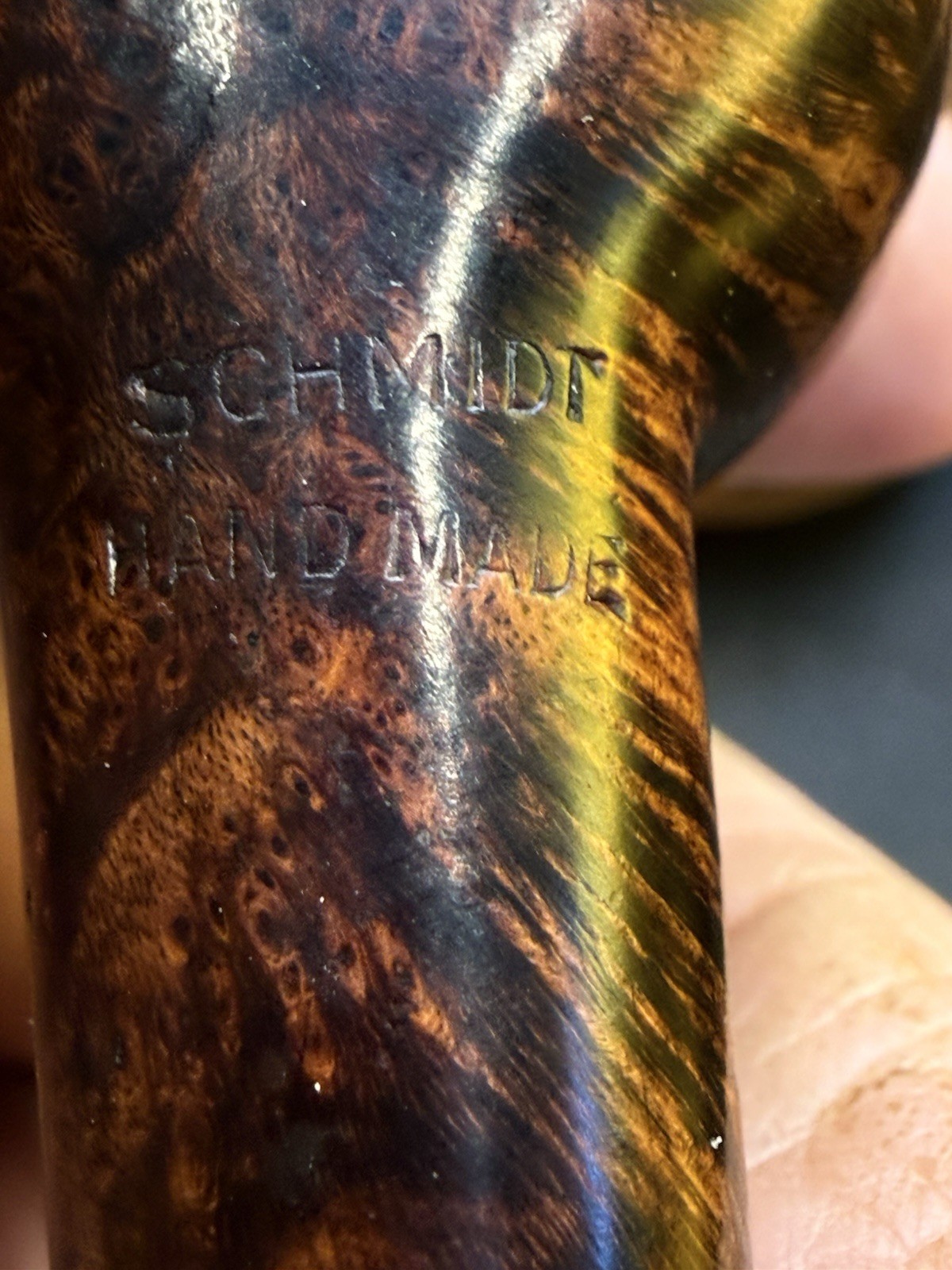 Vintage Schmidt Handmade Straight Grain Billiard Tobacco Pipe - Image 8