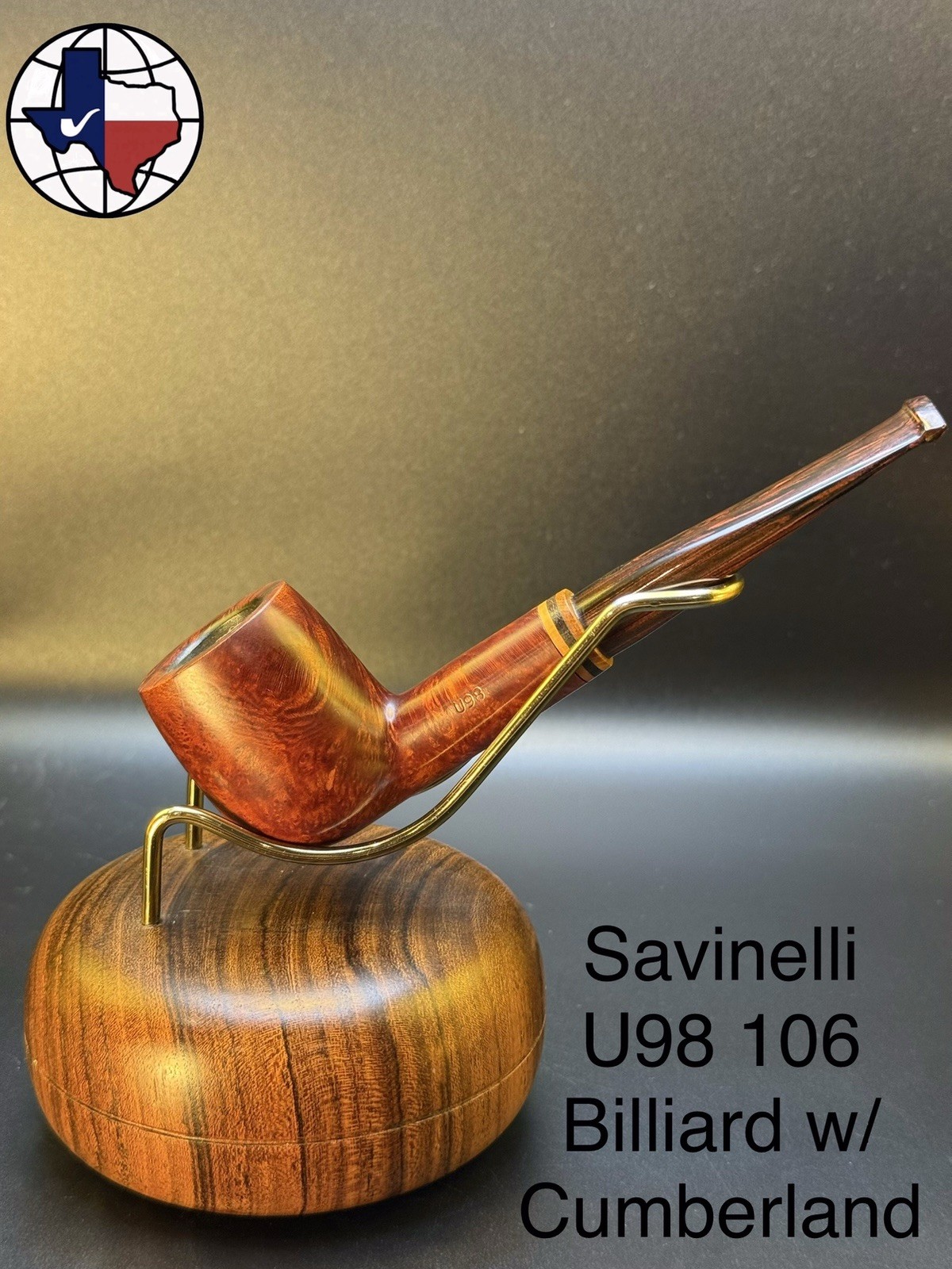 Vintage Savinelli U98 106 Billiard W/Cumberland Tobacco Pipe
