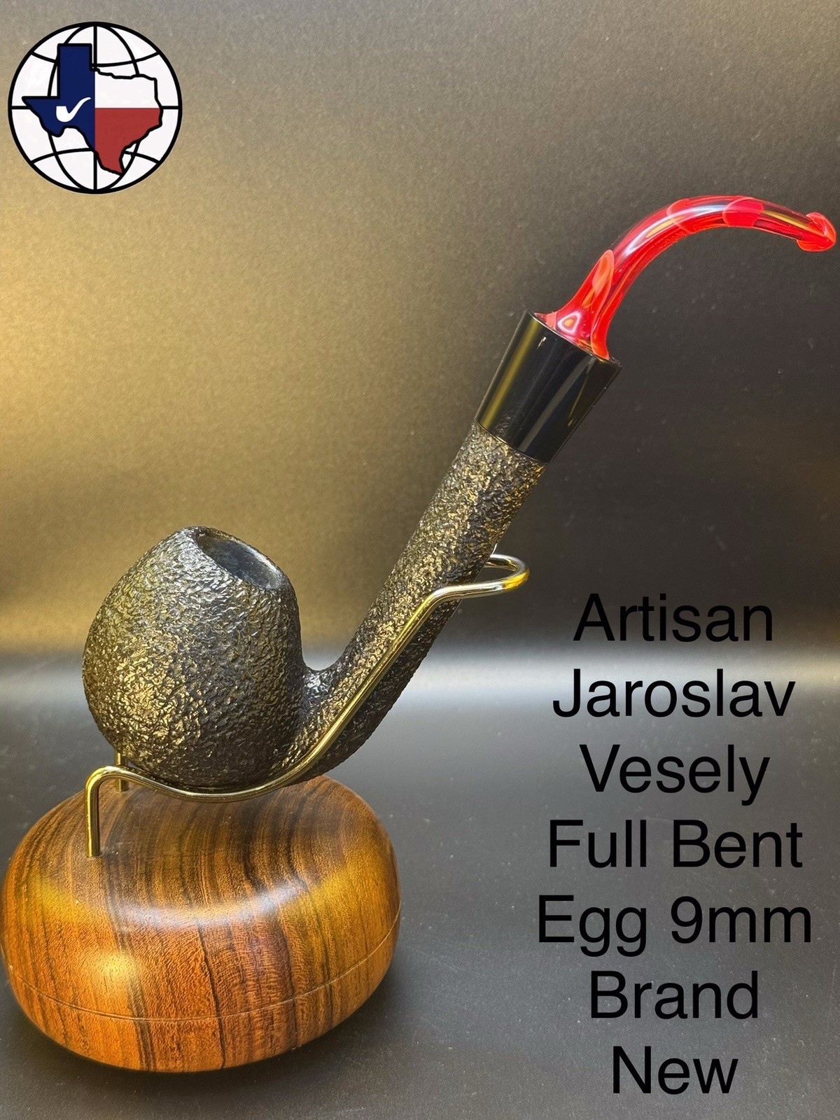 Artisan Jaroslav Vesely Full Bent Egg 9mm Brand New Tobacco Pipe
