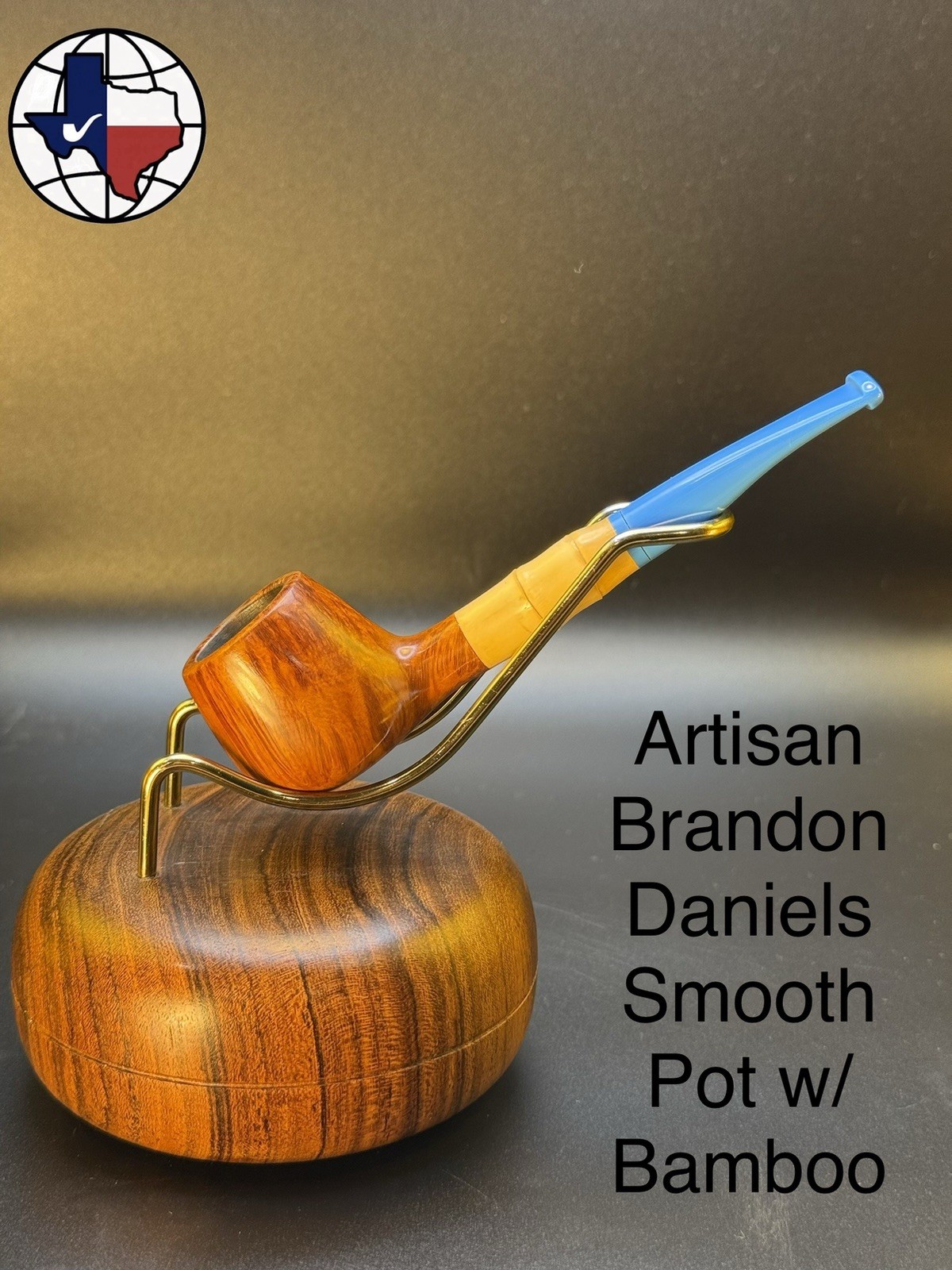 Artisan Brandon Daniels Smooth Pot W/Bamboo Tobacco Pipe