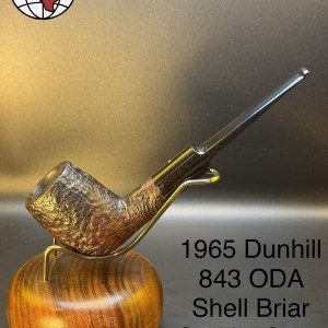 Vintage 1965 Dunhill 843 ODA Shell Briar Saddle Stem Billiard Tobacco Pipe