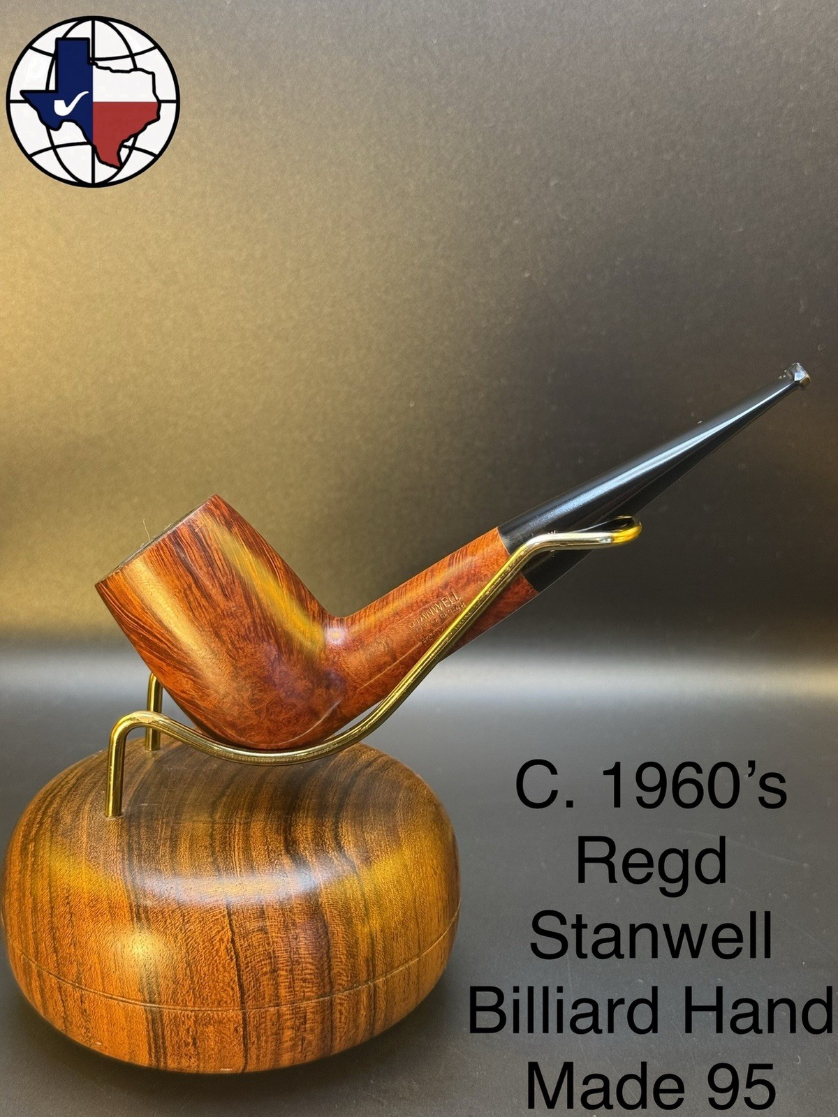 Vintage C. 1960s Regd Stanwell Hand Made 95 Billiard Tobacco Pipe