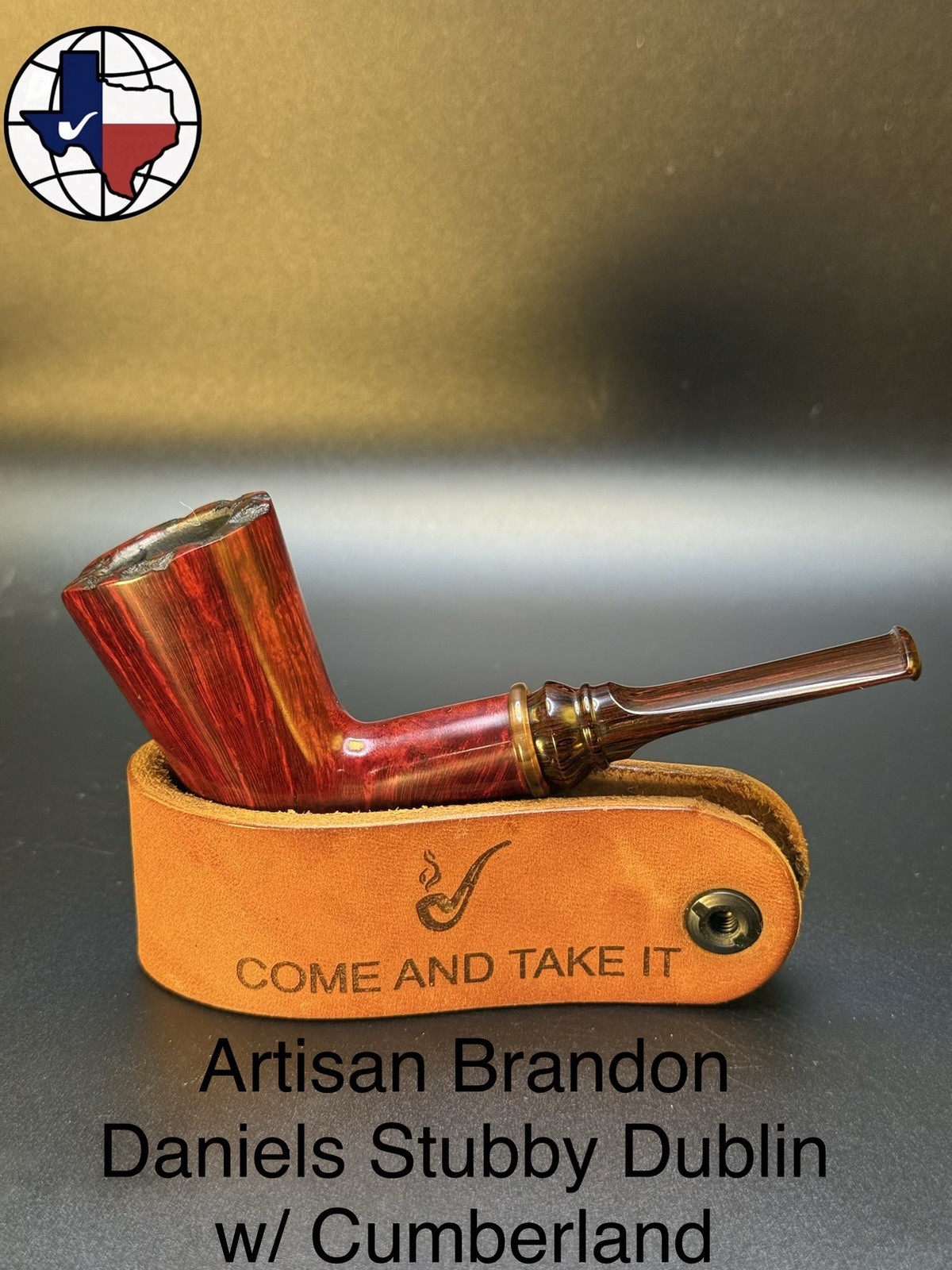 Artisan Brandon Daniels Stubby Dublin W/Cumberland Tobacco Pipe