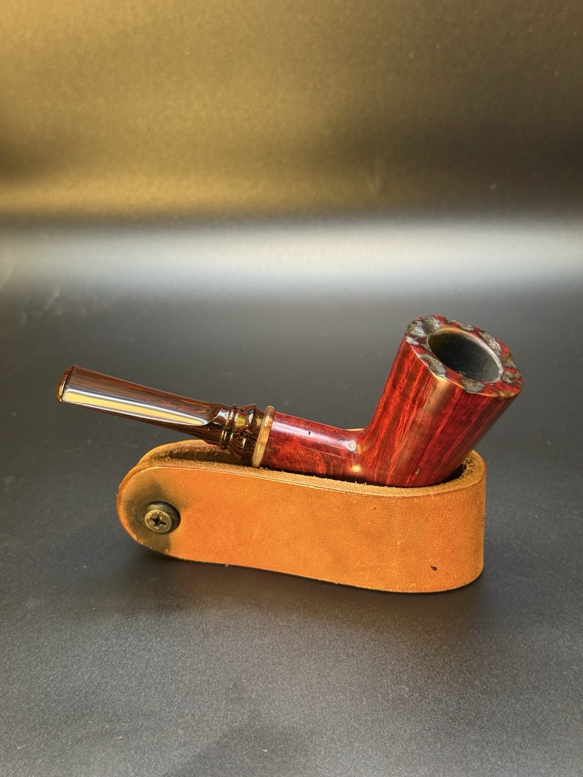 Artisan Brandon Daniels Stubby Dublin W/Cumberland Tobacco Pipe - Image 3