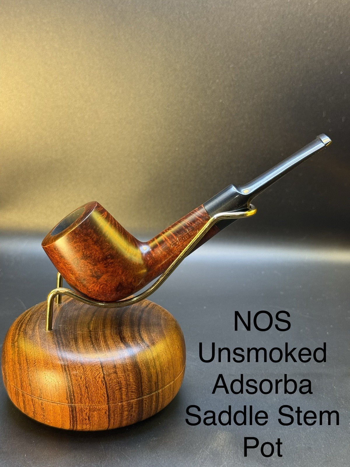 Vintage Adsorba NOS Unsmoked Saddle Stem Pot Tobacco Pipe