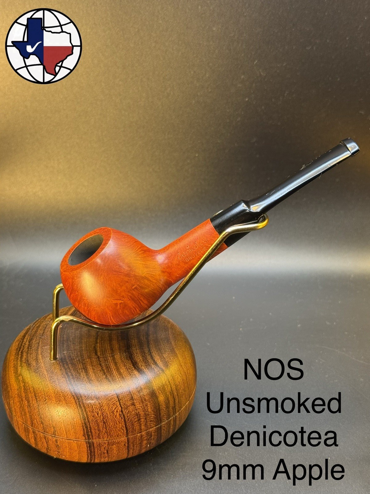 Vintage NOS Unsmoked Denicotea 9 mm Apple Tobacco Pipe