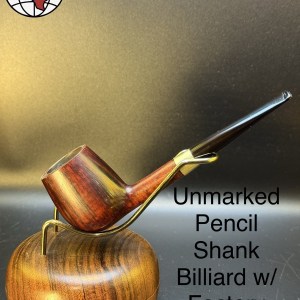 Unmarked Pencil Shank  Billiard W/Factory Band Tobacco Pipe