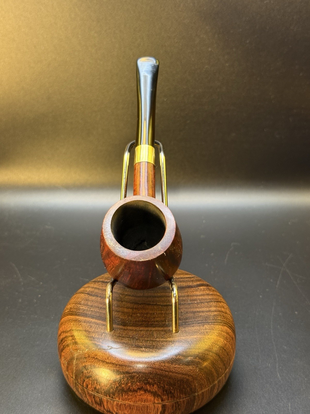 Unmarked Pencil Shank Billiard W/Factory Band Tobacco Pipe - Image 2