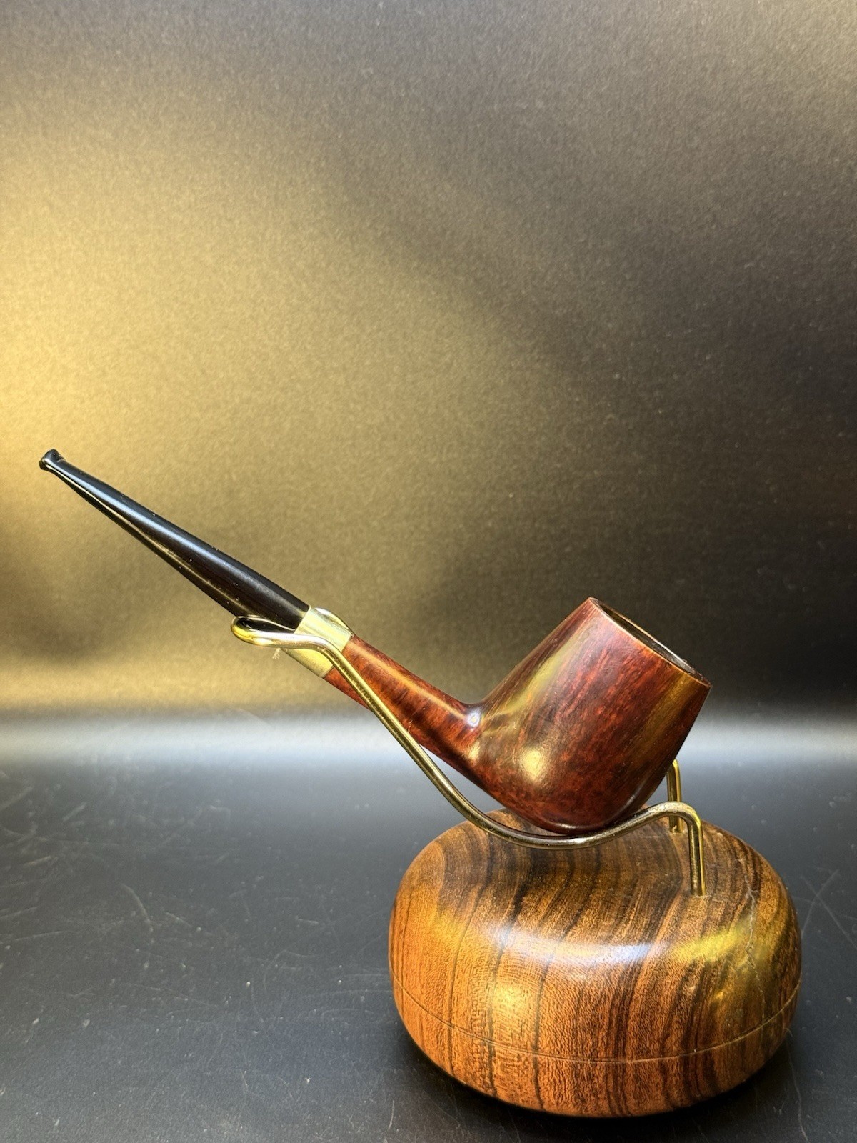 Unmarked Pencil Shank Billiard W/Factory Band Tobacco Pipe - Image 3