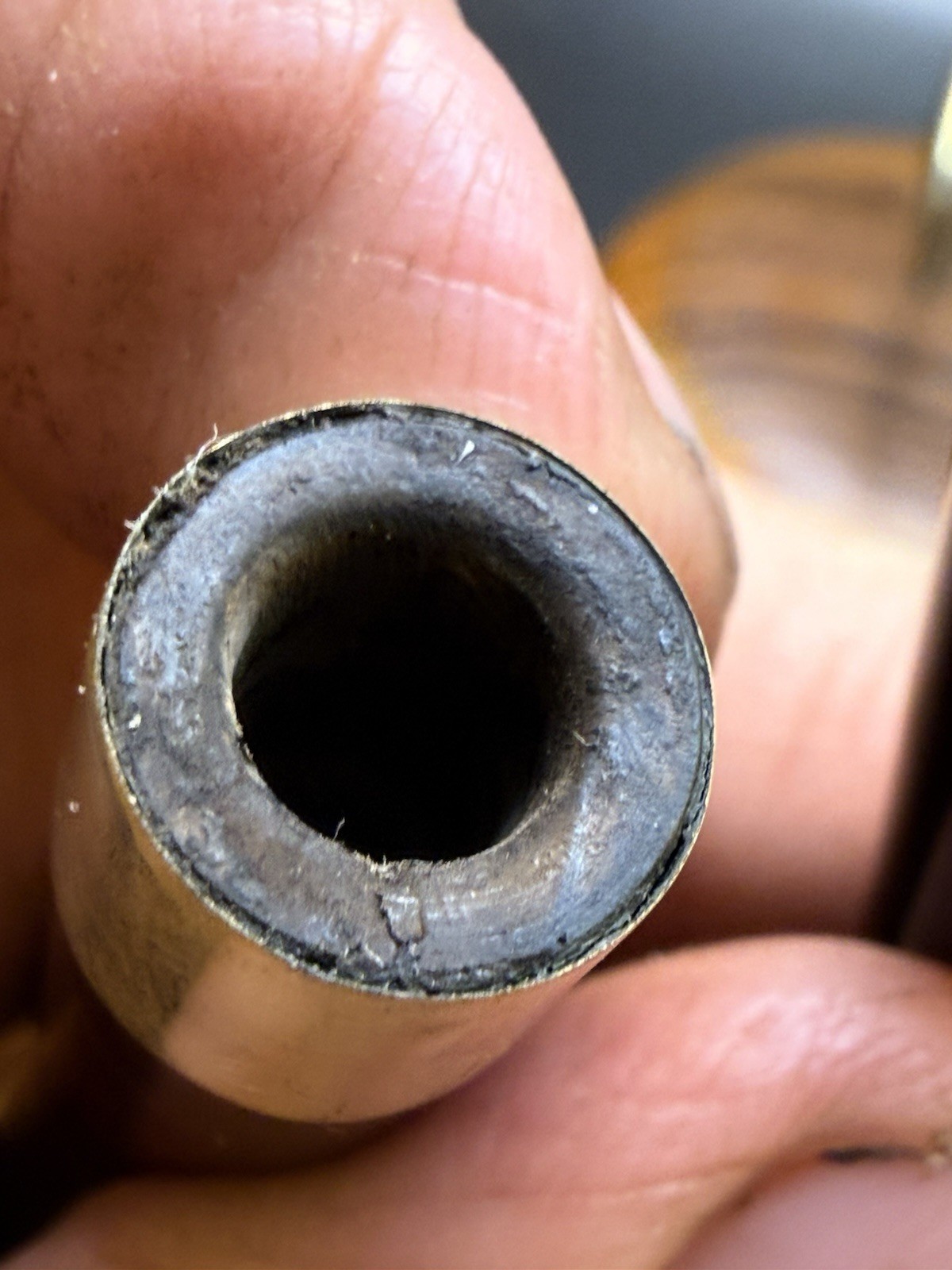 Unmarked Pencil Shank Billiard W/Factory Band Tobacco Pipe - Image 6