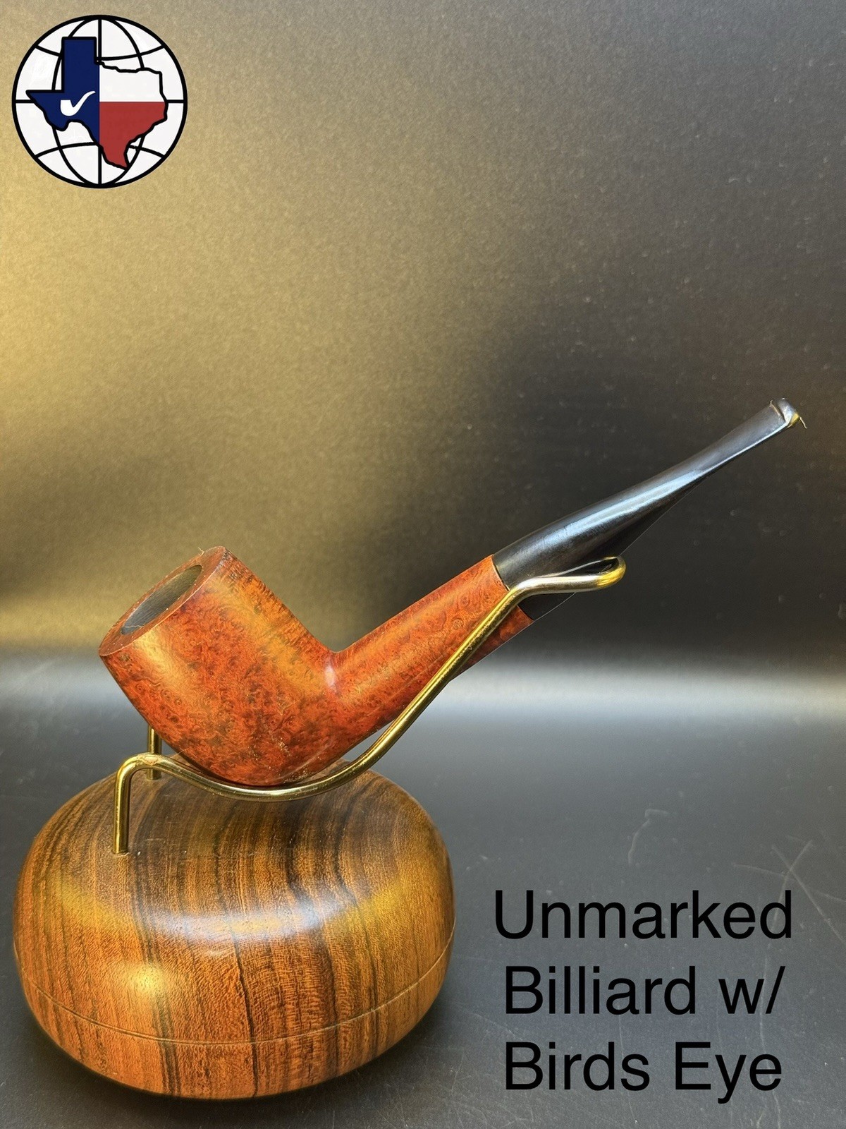 Unmarked Billiard W/Birdseye Tobacco Pipe
