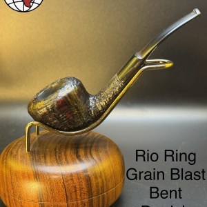 Vintage Rio Ring Grain Blast Bent Danish Dublin Tobacco Pipe