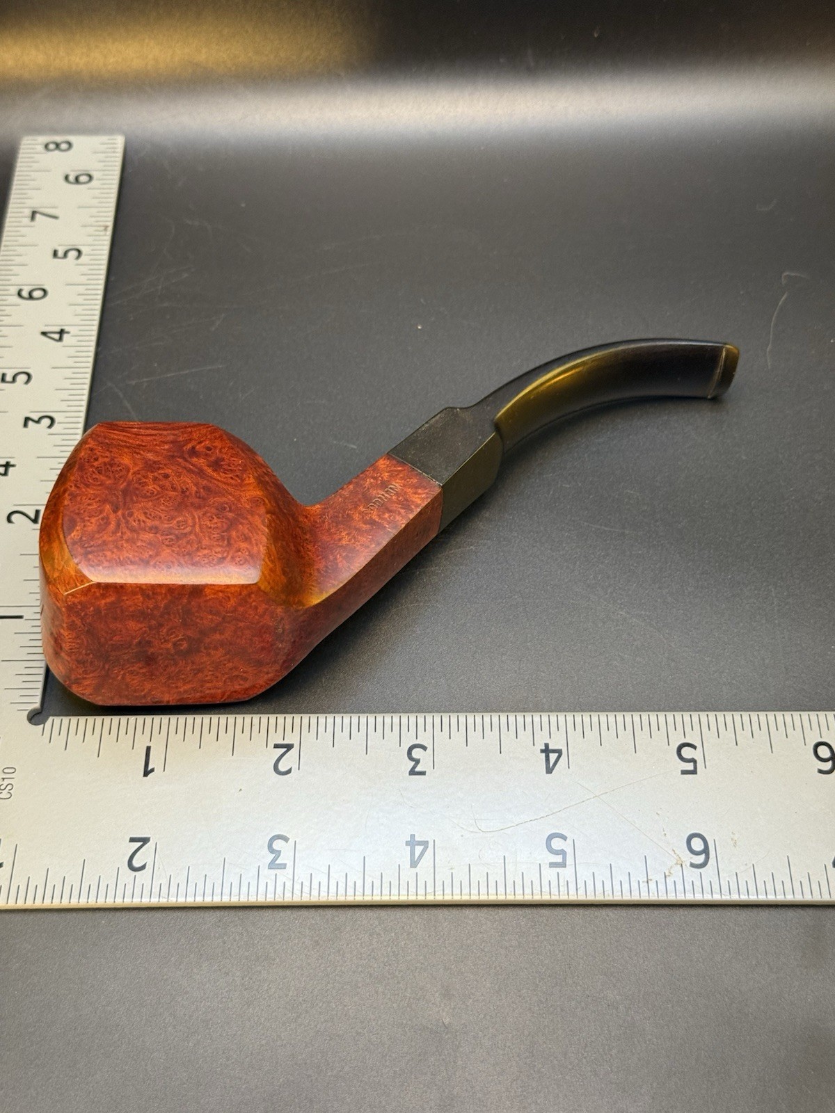 Vintage Oddman Large Squashed Faceted Bent Tobacco Pipe - Image 5