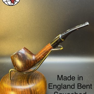 Made In England Bent Squashed Brandy Tobacco Pipe