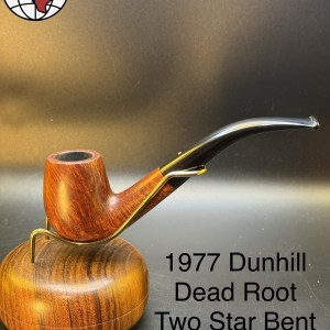 Vintage 1977 Dunhill Dead Root Two Star Bent Billiard Tobacco Pipe