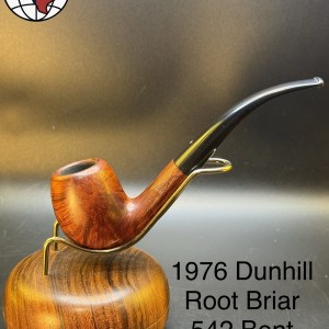 Vintage 1976 Dunhill Root Briar 542 Bent Egg Tobacco Pipe