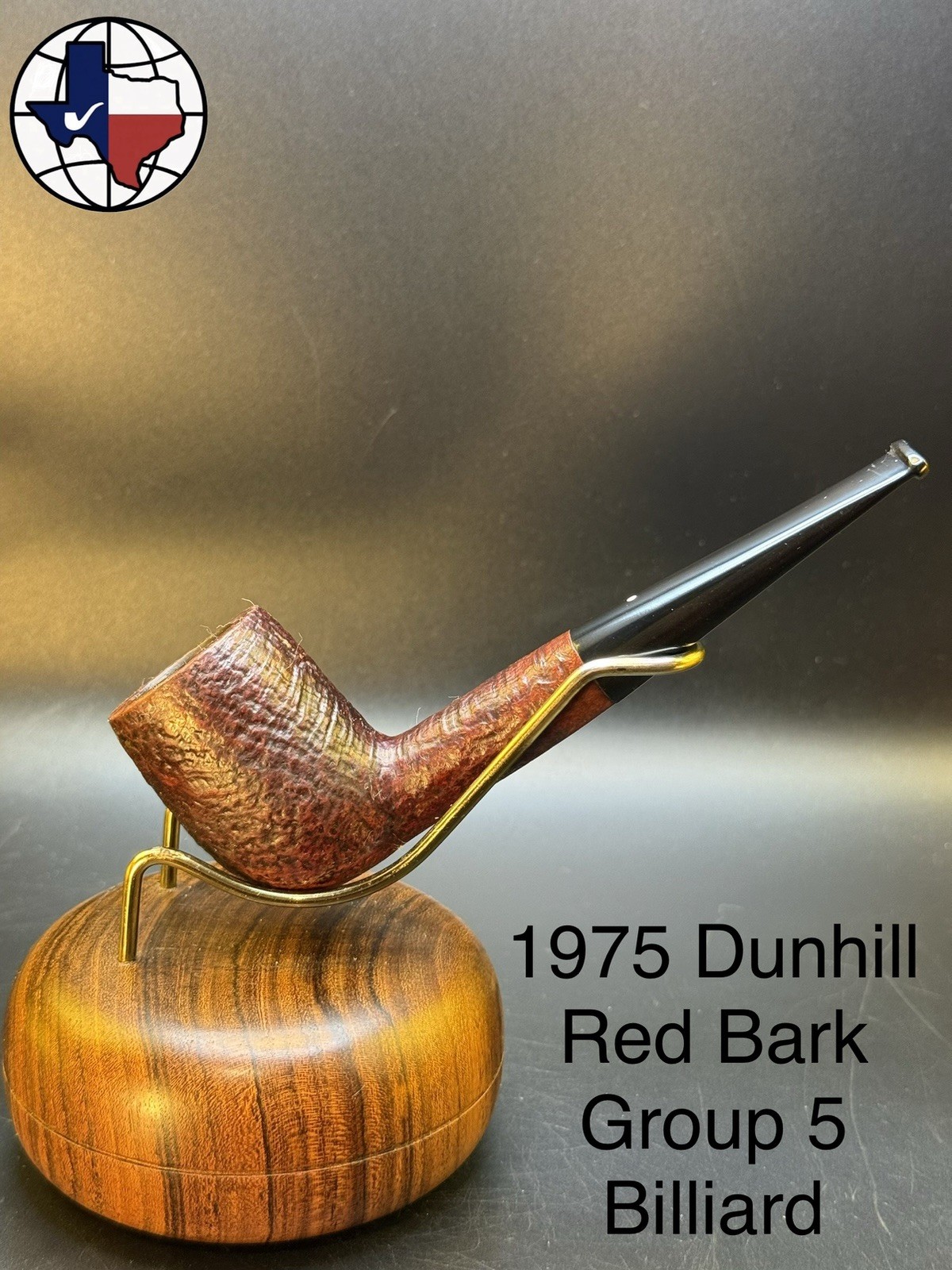 Vintage 1975 Dunhill Red Bark Group 5 Billiard Tobacco Pipe