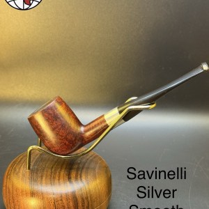 Vintage Savinelli Silver Smooth Billiard Tobacco Pipe