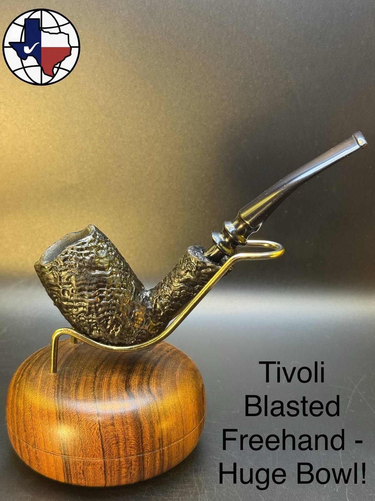 Vintage Tivoli Blasted Freehand Tobacco Pipe -HUGE BOWL
