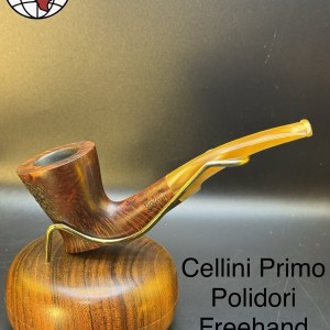 Vintage Cellini Primo Polidori Freehand Sitter Tobacco Pipe